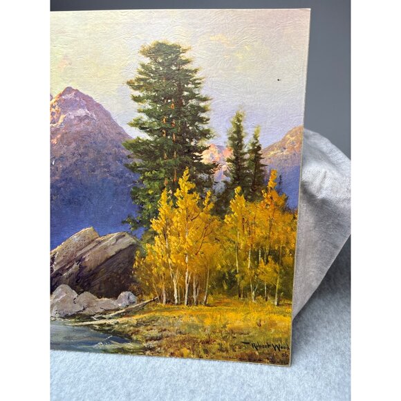 Robert Wood 1956 Grand Teton Litho Landscape Artwork 14"x11" - Picture 3 of 15